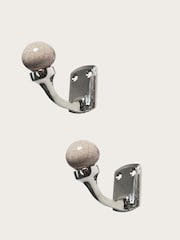 Laura Ashley Set of 2 Pale Slate Bertie Hooks - Image 2 of 4