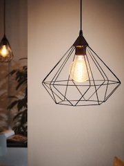 Eglo Black Tarbes Domed Geometric Ceiling Light Pendant - Image 1 of 4
