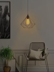 Eglo Black Tarbes Domed Geometric Ceiling Light Pendant - Image 2 of 4