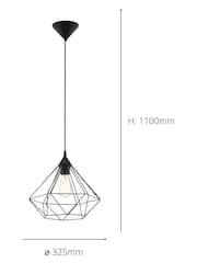 Eglo Black Tarbes Domed Geometric Ceiling Light Pendant - Image 4 of 4