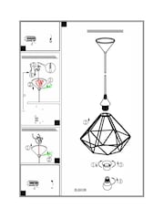 Eglo Black Tarbes Domed Geometric Ceiling Light Pendant - Image 5 of 5