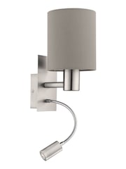 Eglo Pasteri Fabric Wall Lamp With Reading Light - Image 2 of 3