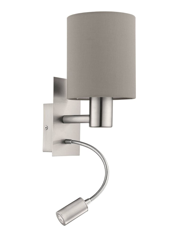 Eglo Pasteri Fabric Wall Lamp With Reading Light - Image 2 of 3