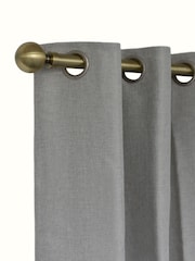 Laura Ashley Brass 28mm Eyelet Pole Kit with Ball Finial Curtain Pole - Image 1 of 3
