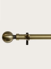 Laura Ashley Brass 28mm Eyelet Pole Kit with Ball Finial Curtain Pole - Image 2 of 3