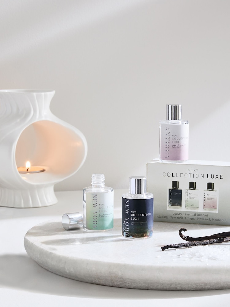 White Set of 3 Collection Luxe New York, New York Moonlight and Antigua Fragranced Oils - Image 1 of 3
