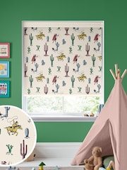Cath Kidston Cream Kids Cowboy Made To Measure Roller Blinds - Image 1 of 6