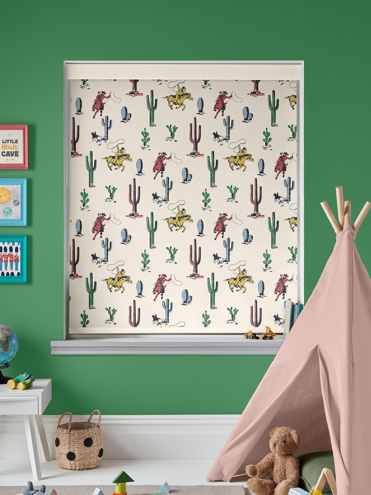 Cath Kidston Cream Kids Cowboy Made To Measure Roller Blinds - Image 2 of 6