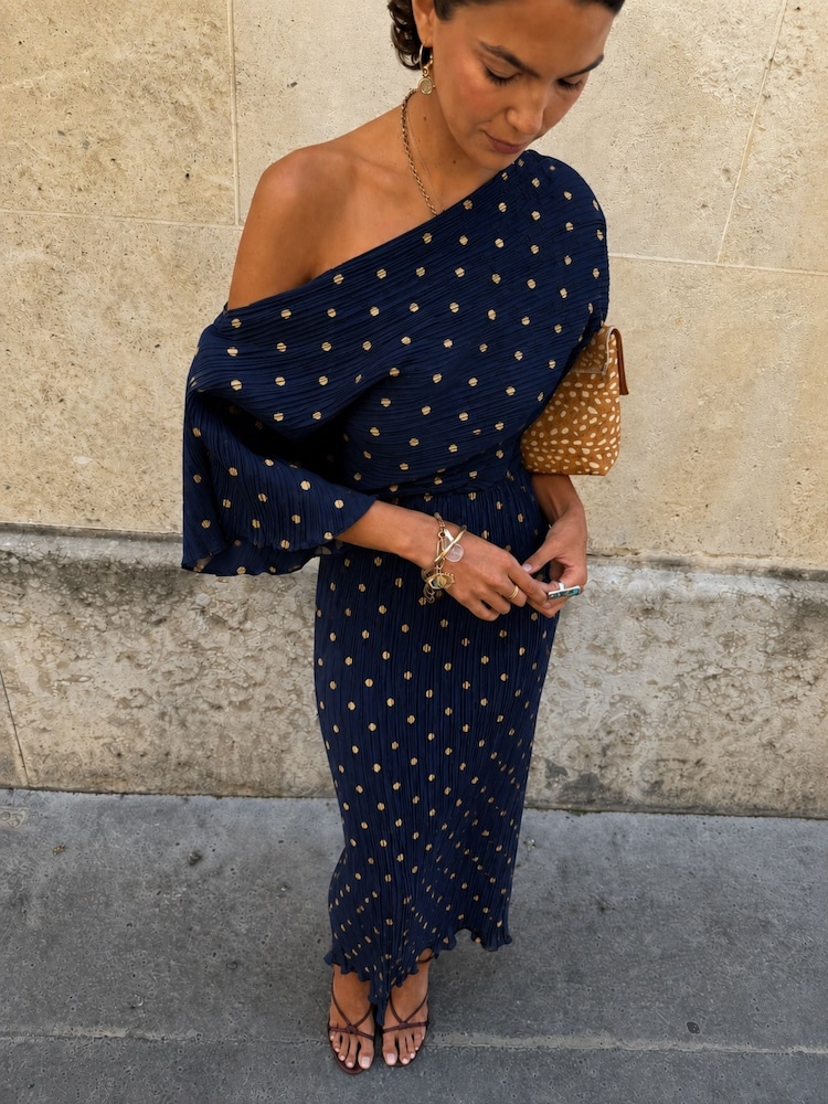Never Fully Dressed Blue Tilly Plisse Dress - Image 2 of 5 Never Fully Dressed Blue Tilly Plisse Dress - Image 2 of 5