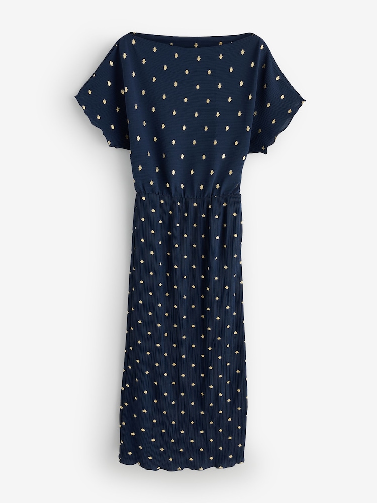 Never Fully Dressed Blue Tilly Plisse Dress - Image 5 of 5 Never Fully Dressed Blue Tilly Plisse Dress - Image 5 of 5