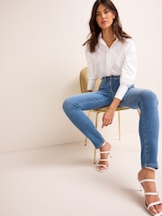 Mid Blue Denim Slim Lift And Shape Jeans - Image 4 of 6