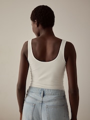 White Cotton Shaping Vest - Image 3 of 6