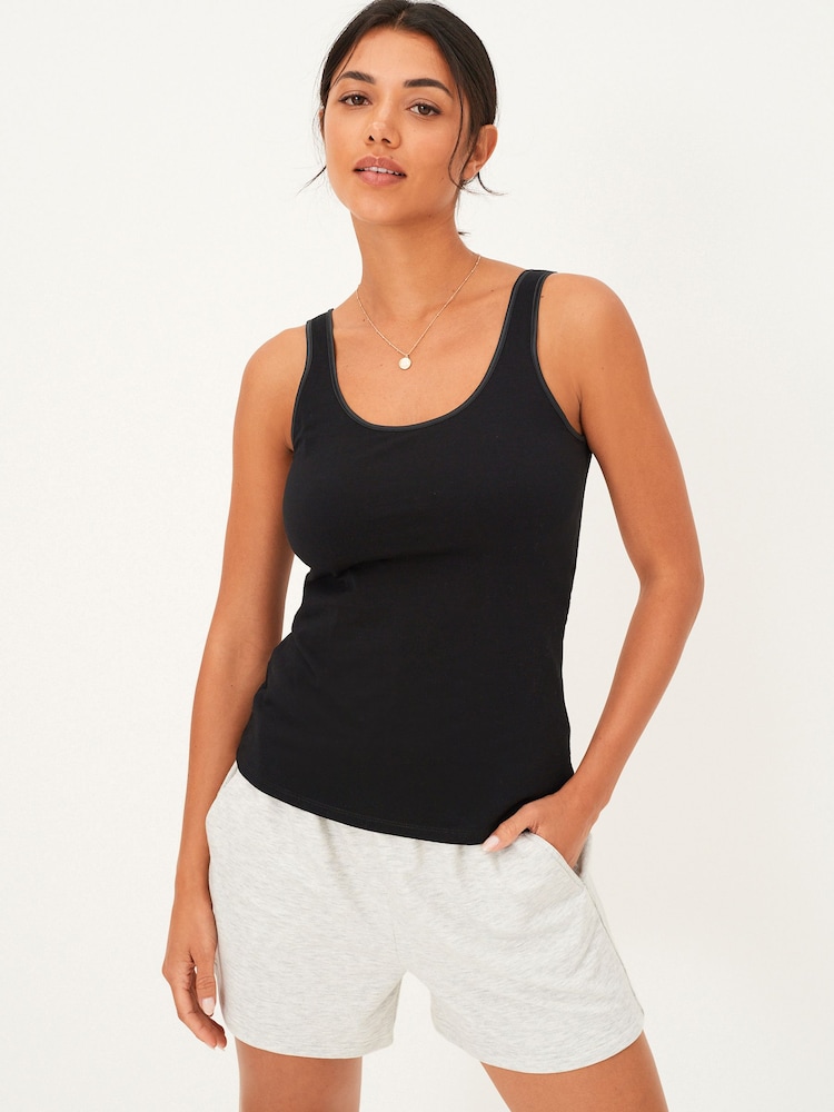 Black Cotton Shaping Vest - Image 2 of 5