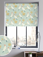 Scion Green Lovebird Made To Measure Roman 100% Cotton Blind - Image 1 of 6
