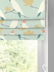 Scion Green Lovebird Made To Measure Roman 100% Cotton Blind - Image 2 of 6
