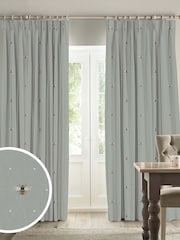 Sophie Allport Grey Bee Made To Measure 100% Cotton Curtains - Image 1 of 9