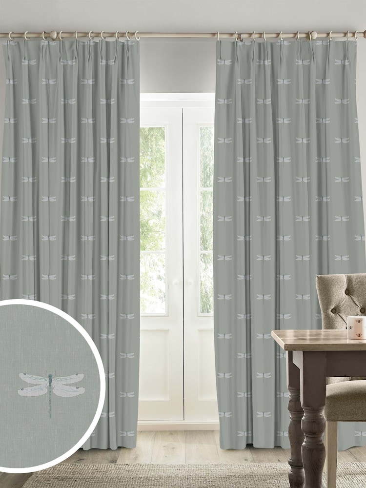 Sophie Allport Grey Dragonfly Made To Measure Curtains - Image 1 of 9