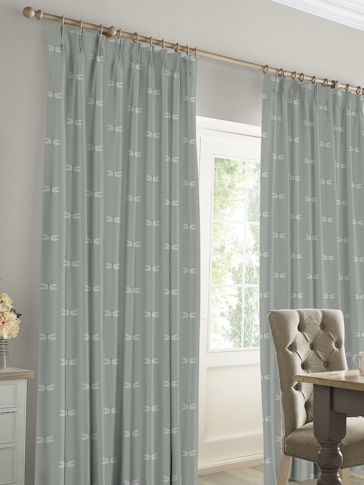 Sophie Allport Grey Dragonfly Made To Measure Curtains - Image 2 of 9