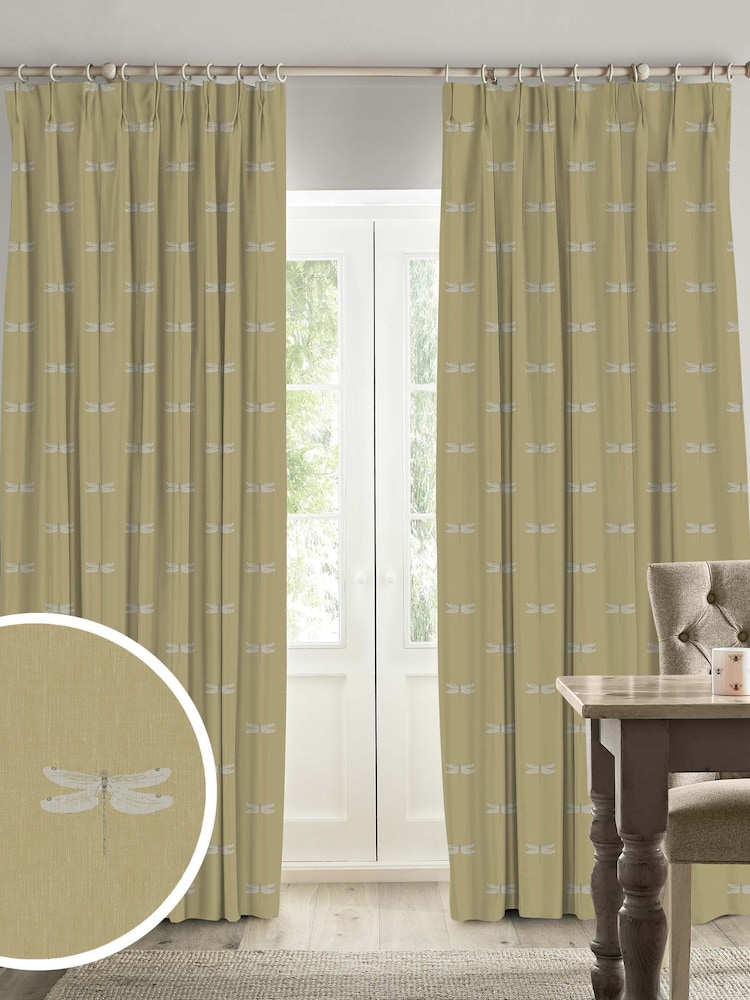 Sophie Allport Mustard Yellow Dragonfly Made To Measure Curtains - Image 1 of 9