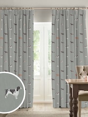 Sophie Allport Sage Green Woof Made To Measure 100% Cotton Curtains - Image 1 of 9