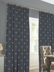 Sophie Allport Navy Blue Elephant Made To Measure Curtains - Image 2 of 9