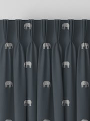 Sophie Allport Navy Blue Elephant Made To Measure Curtains - Image 5 of 9