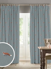 Sophie Allport Blue Foxes Made To Measure Curtains - Image 1 of 9