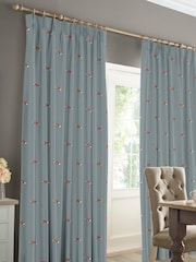 Sophie Allport Blue Foxes Made To Measure Curtains - Image 2 of 9
