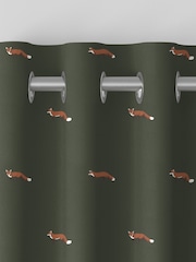 Sophie Allport Green Foxes Made To Measure Curtains - Image 7 of 9