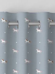 Sophie Allport Duck Egg Blue Kids Unicorn Made To Measure 100% Cotton Curtains - Image 7 of 9