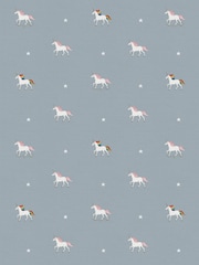 Sophie Allport Duck Egg Blue Kids Unicorn Made To Measure 100% Cotton Curtains - Image 8 of 9