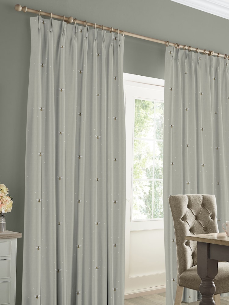 Sophie Allport Natural Bee Made To Measure 100% Cotton Curtains - Image 2 of 9