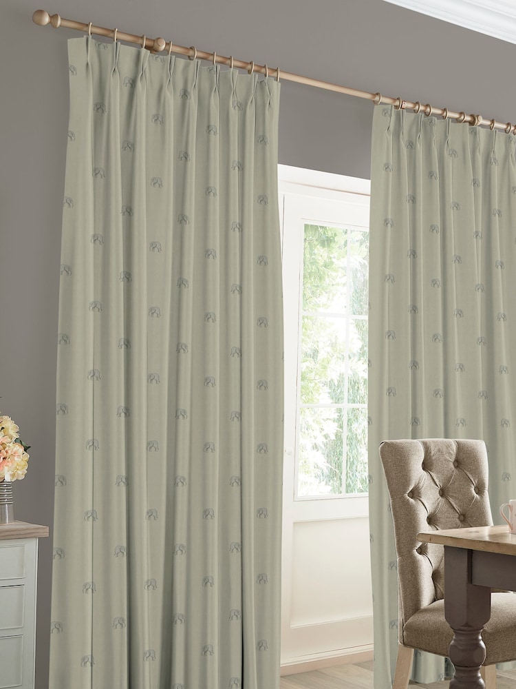 Sophie Allport Natural Elephant Made To Measure 100% Cotton Curtains - Image 2 of 8