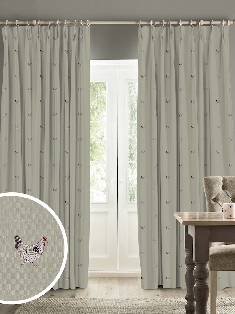 Sophie Allport Natural Chicken Made To Measure 100% Cotton Curtains - Image 1 of 9