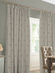 Sophie Allport Natural Foxes Made To Measure 100% Cotton Curtains - Image 2 of 9