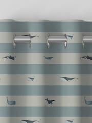 Sophie Allport Duck Egg Blue Kids Whale Stripe Made To Measure Curtains - Image 7 of 9