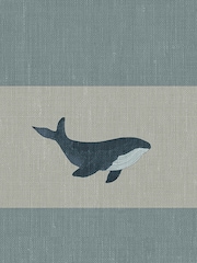 Sophie Allport Duck Egg Blue Kids Whale Stripe Made To Measure Curtains - Image 9 of 9