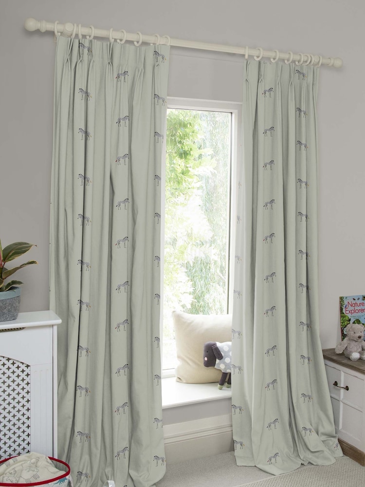 Sophie Allport Natural Zebra Made To Measure 100% Cotton Curtains - Image 2 of 9