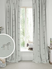 Sophie Allport Grey Zebra Made To Measure 100% Cotton Curtains - Image 1 of 9