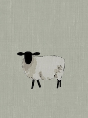 Sophie Allport Sage Green Sheep Made To Measure 100% Cotton Curtains - Image 9 of 9
