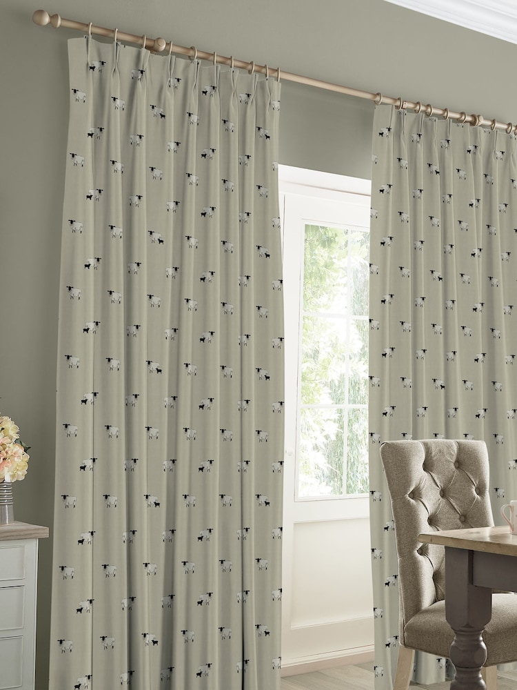 Sophie Allport Natural Sheep Made To Measure Curtains - Image 2 of 9