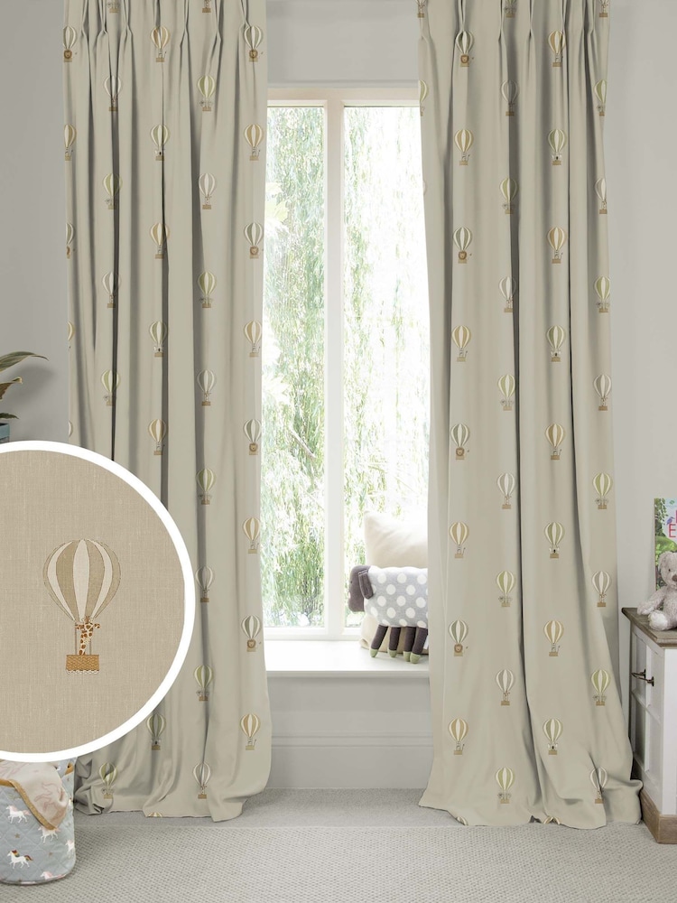 Sophie Allport Natural Bears and Balloons Made To Measure 100% Cotton Curtains - Image 1 of 9