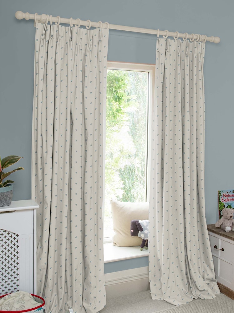 Sophie Allport Natural Hearts Made To Measure 100% Cotton Curtains - Image 2 of 9