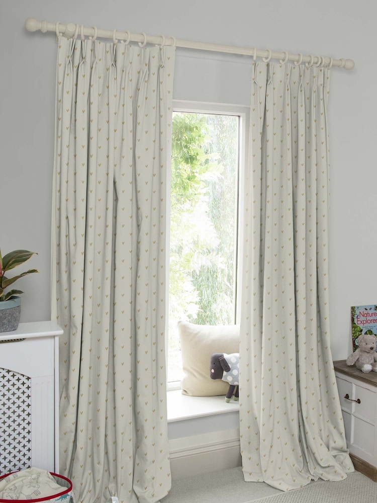 Sophie Allport Natural Hearts Made To Measure 100% Cotton Curtains - Image 2 of 9