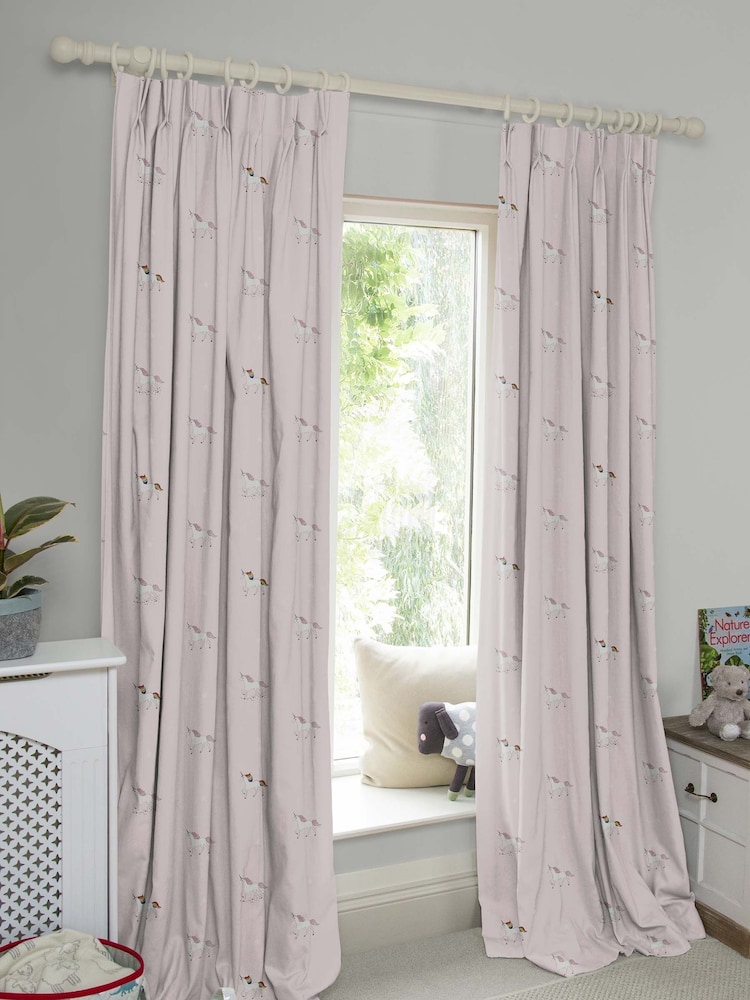 Sophie Allport Pink Unicorn Made To Measure 100% Cotton Curtains - Image 2 of 9