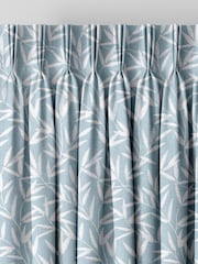 Laura Ashley Blue Willow Leaf Chenille Made To Measure Curtains - Image 5 of 9
