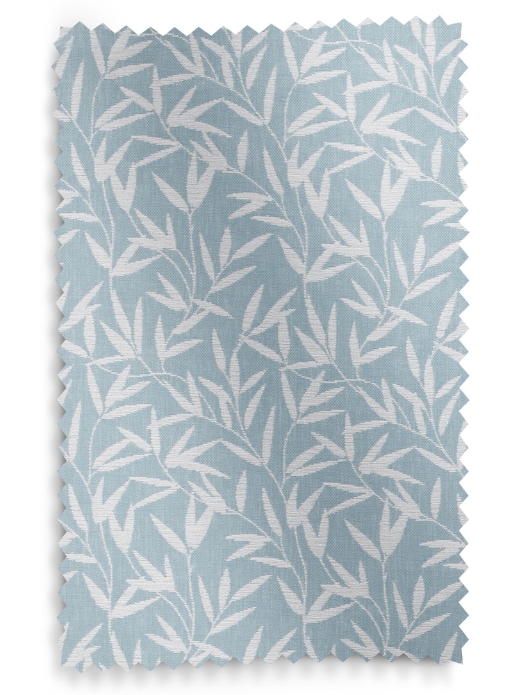 Laura Ashley Blue Willow Leaf Chenille Made To Measure Curtains - Image 9 of 9
