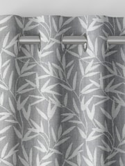 Laura Ashley Steel Grey Willow Leaf Chenille Made To Measure Curtains - Image 6 of 9
