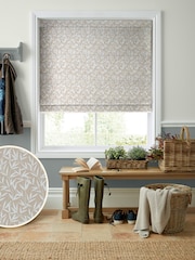 Laura Ashley Natural Willow Leaf Chenille Made To Measure Roman Blind - Image 1 of 6
