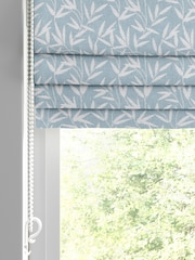 Laura Ashley Steel Blue Willow Leaf Chenille Made To Measure Roman Blind - Image 2 of 6